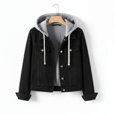 Light Wash Denim Jacket with Attached Hoodie