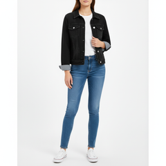 LAYERLARK – Midnight Black Classic Denim Jacket